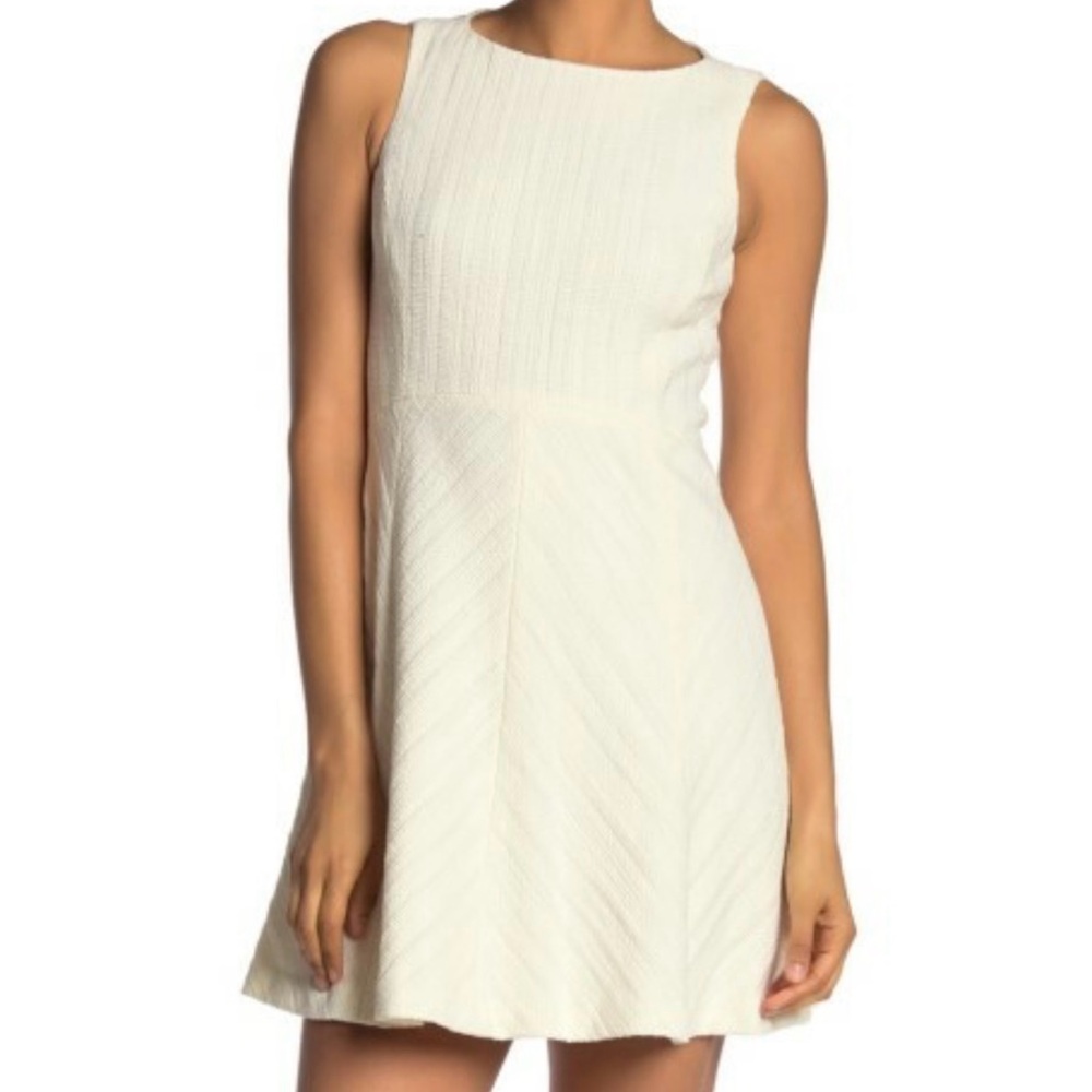 THEORY CLASSIC FLARE DRESS, OFF WHITE CAILEN TWEED, $265, 8.  